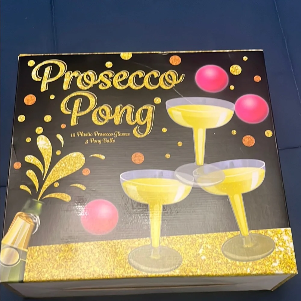 Prosecco Pong Party Game Set - Gold and Pink